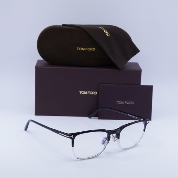 Tom Ford FT5699-B 005 Square Eyeglasses - Shiny Black/Crystal 53mm - Picture 7 of 9